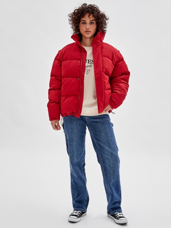 свалящи се ръкави Puffer Guess червено