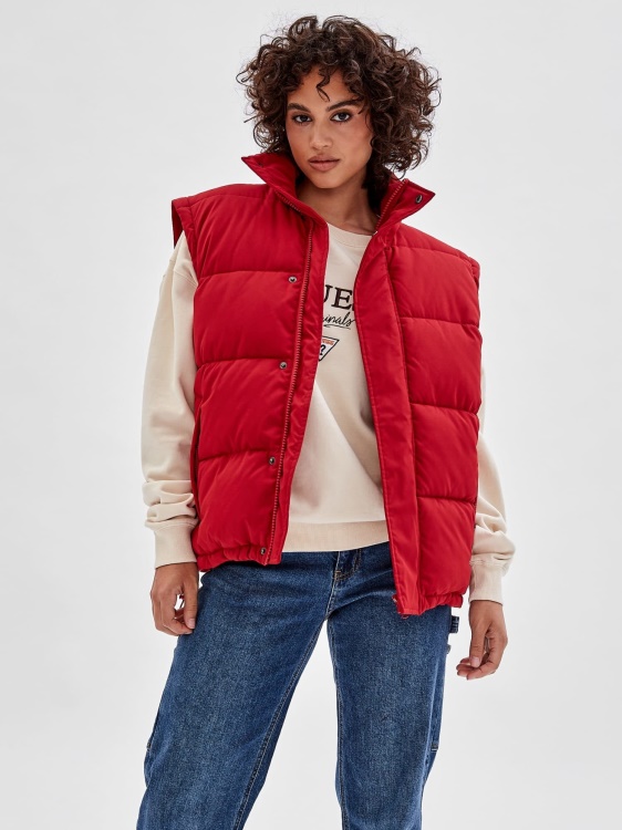 свалящи се ръкави Puffer Guess червено