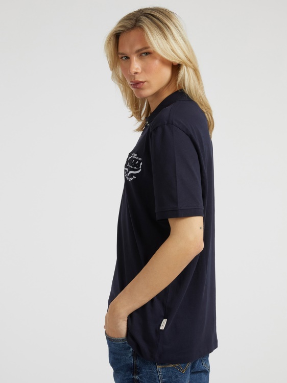 синьо бродирано лого поло тениска Guess