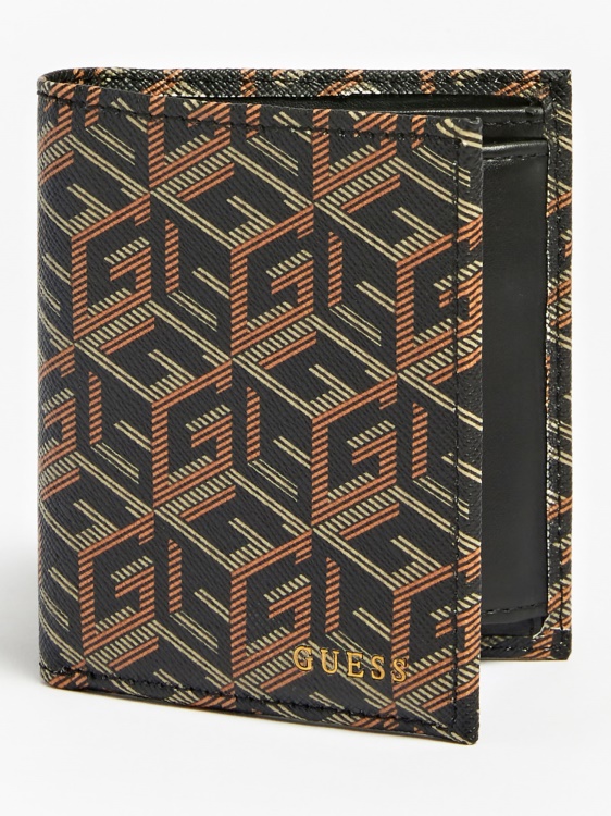 Портфейл с лого на Ederlo G Cube Guess черен
