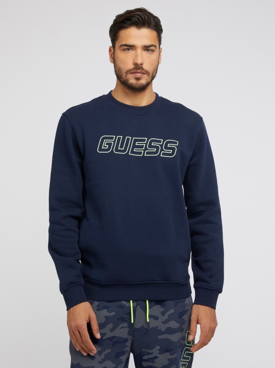 суичър с предно лого Guess Blue