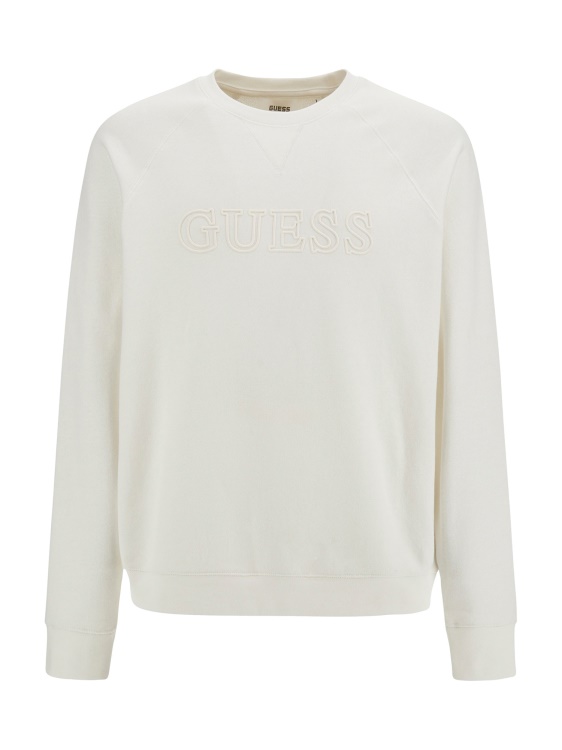 суичър с предно лого Guess бяла тенденция