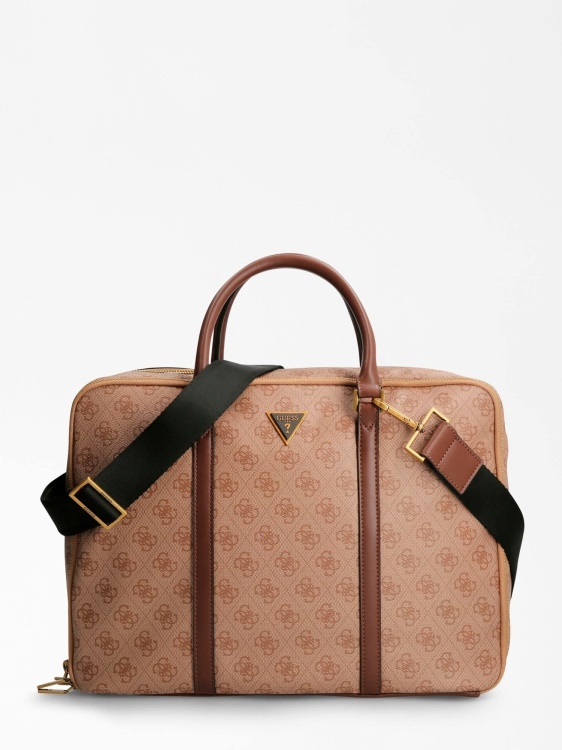 бежова чанта с лого Guess Vezzola 4g