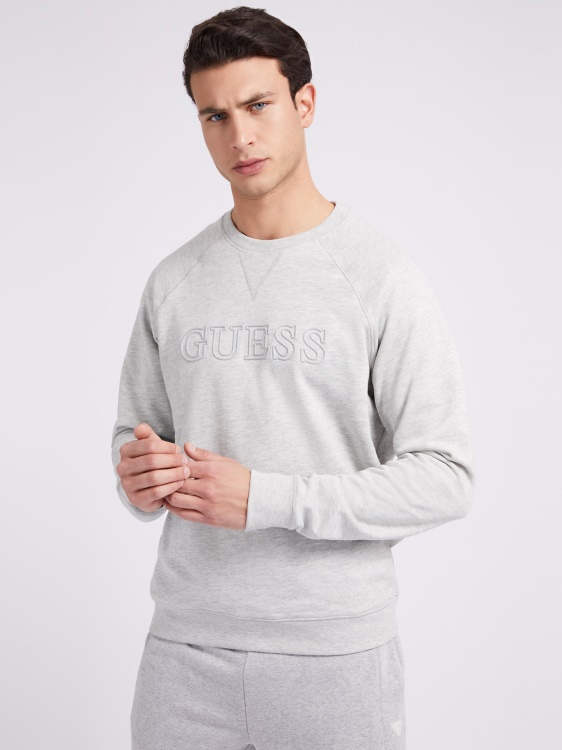 преден суитшърт с лого Guess сив мулти