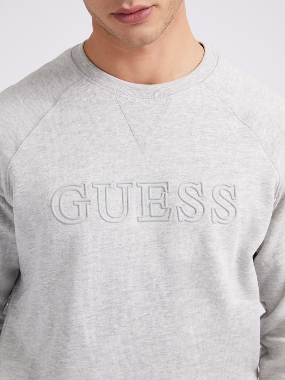 преден суитшърт с лого Guess сив мулти