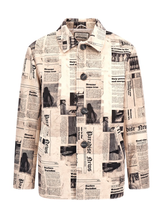 предложение многоцветен модел палто от изкуствен велур с печат на вестници