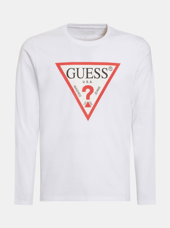 Guess Trend Triangle лого тениска бяла