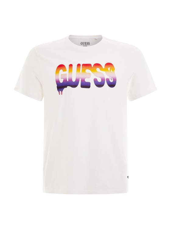 тениска Guess Trend Front Logo бяла нова тенденция