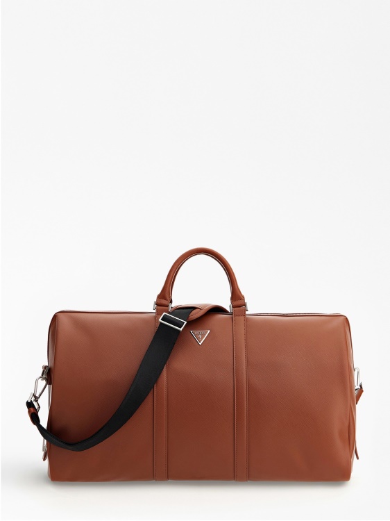 Guess Certosa Saffiano уикенд чанта кафяво