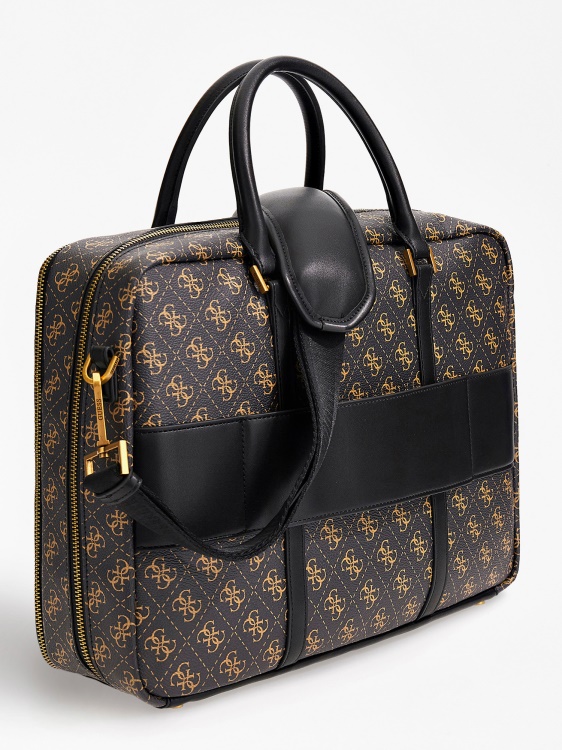 Guess кафява чанта с лого Vezzola 4g
