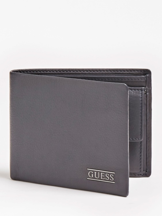 син нов бостънски портфейл от истинска кожа Guess