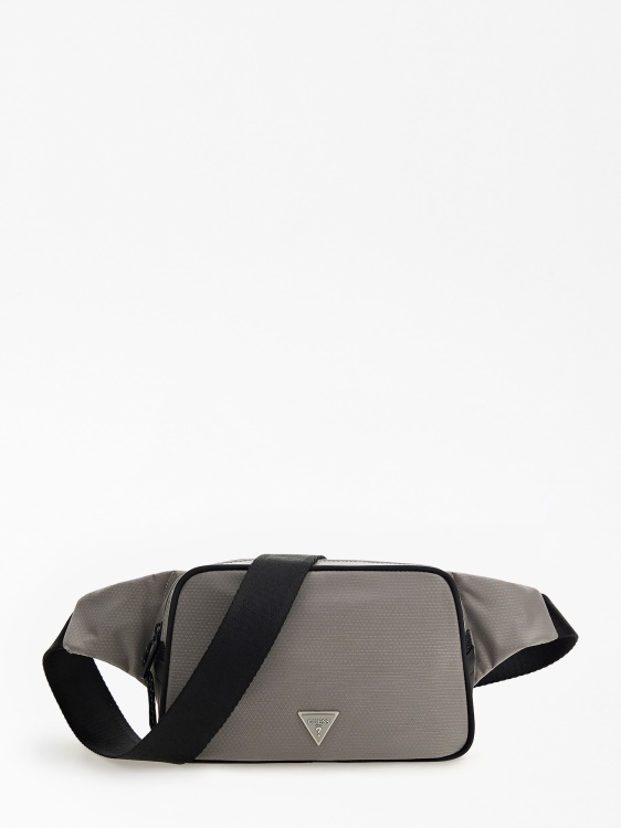 Guess триъгълник лого Certosa Tech чанта за колан сива мулти