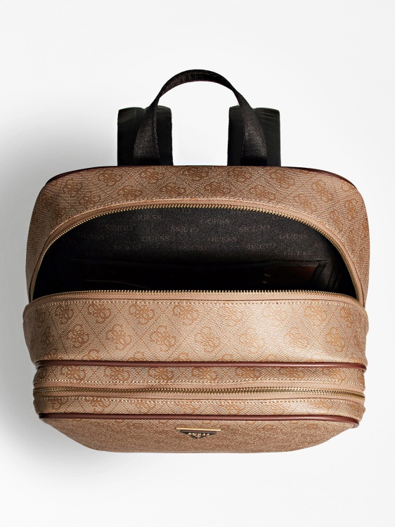 бежова раница с лого Guess Vezzola 4g