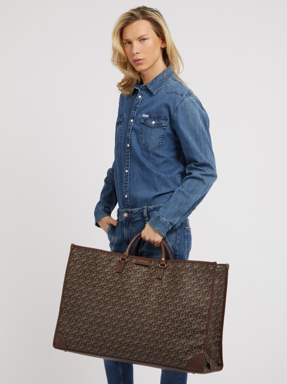 черен Ederlo G Cube Logo уикенд чанта Guess
