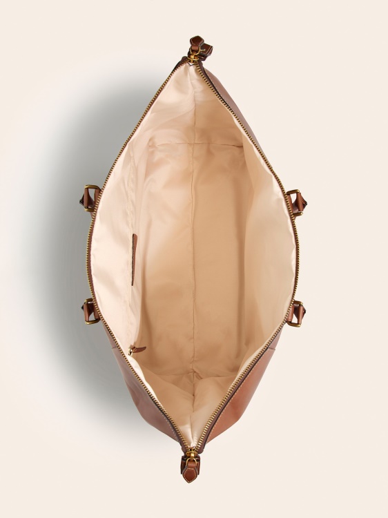 кафява голяма уикенд чанта от истинска кожа Lario Guess