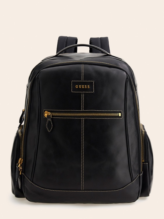 раница от естествена кожа Lario Guess черна