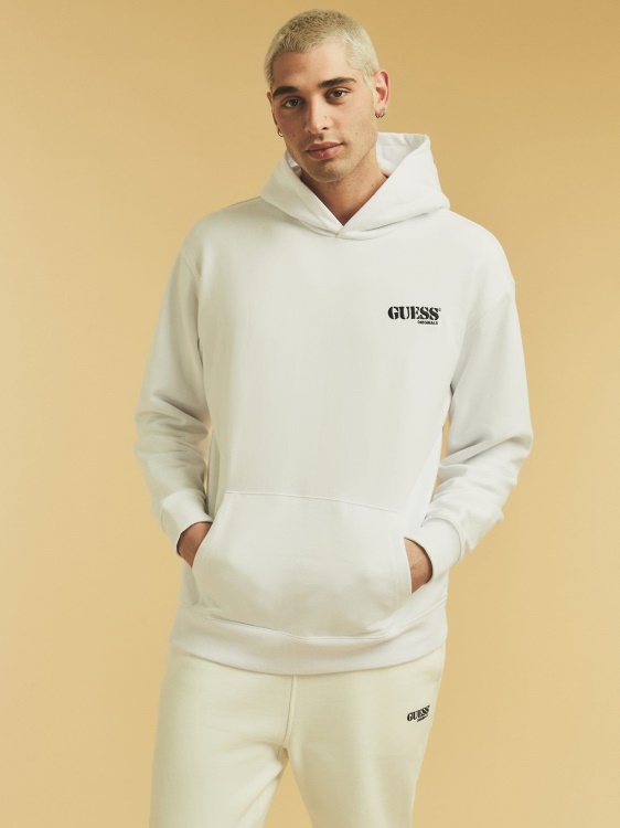 качулка с лого Guess бяла