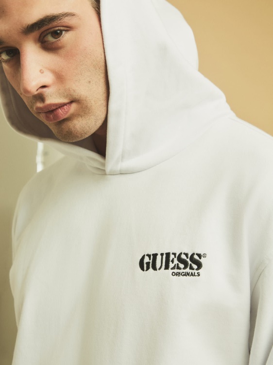 качулка с лого Guess бяла
