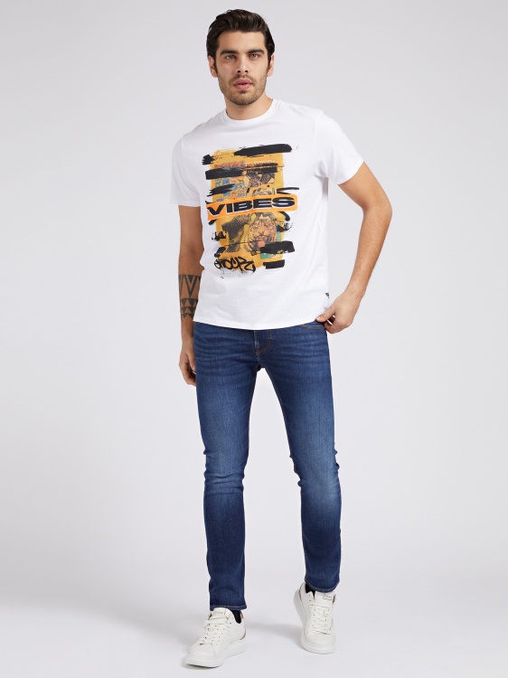 кльощави панталони от деним тенденция син Guess