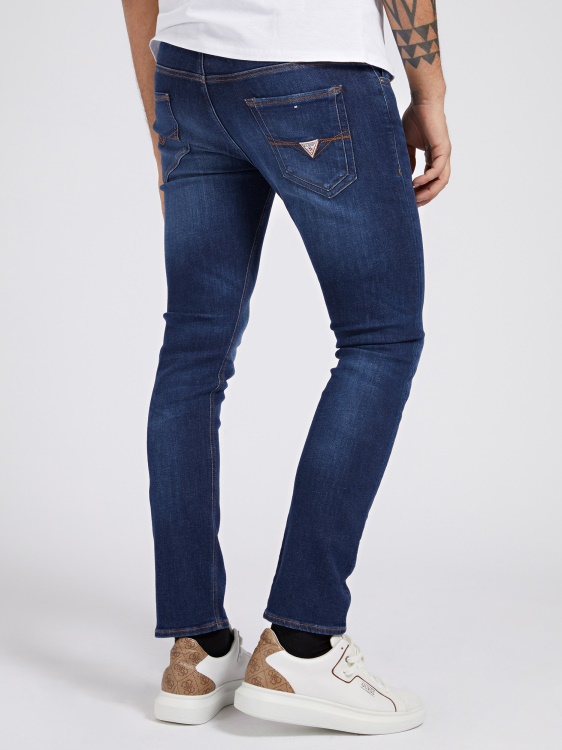 кльощави панталони от деним тенденция син Guess