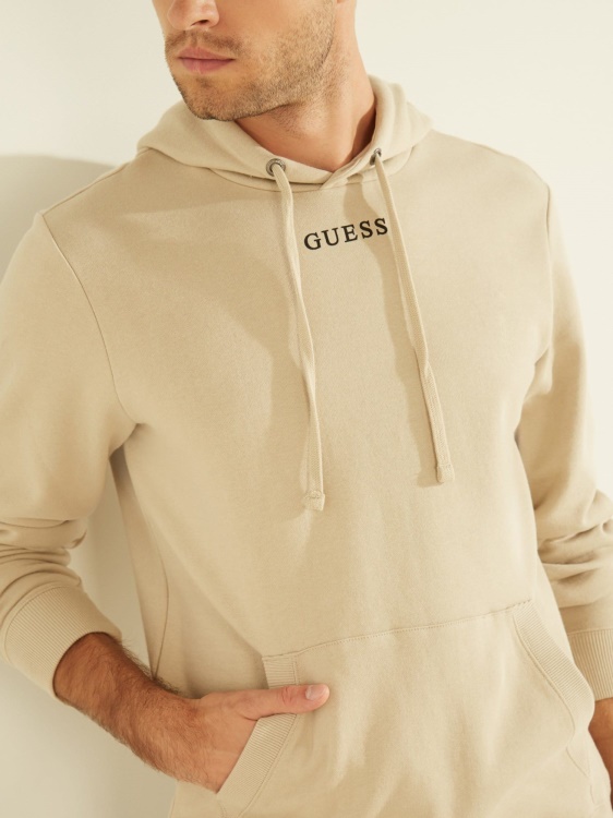 суичър с качулка с лого бежов Guess