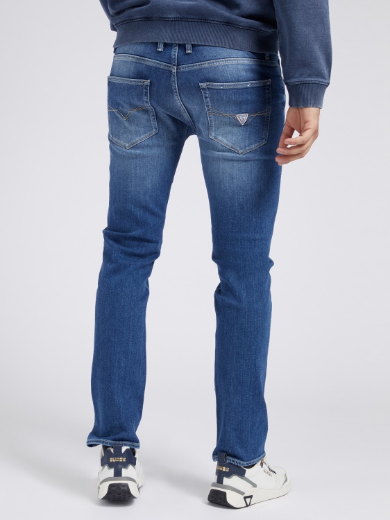 прилепнали дънкови панталони Guess Blue нова тенденция