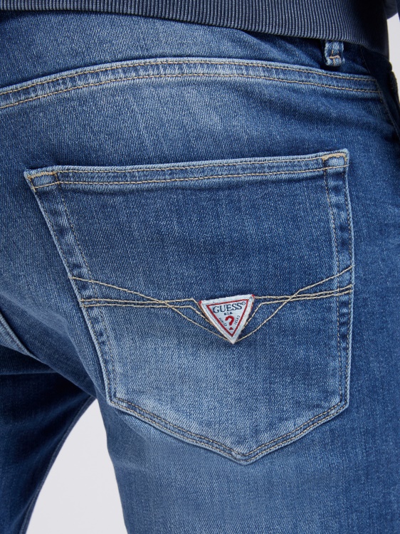 прилепнали дънкови панталони Guess Blue нова тенденция