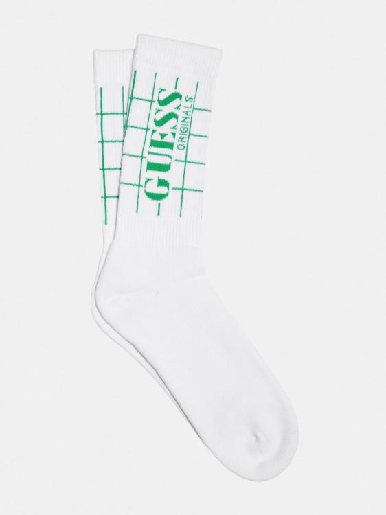 чорапи с щампа на лого бели мулти предложение