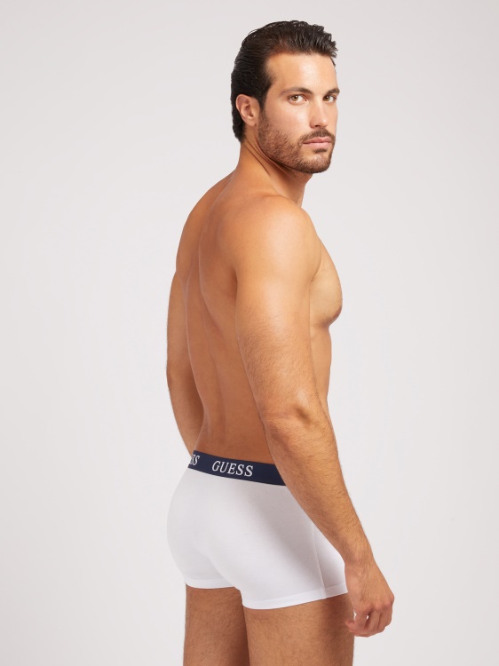 синя опаковка 3 боксерки с лента с лого Guess