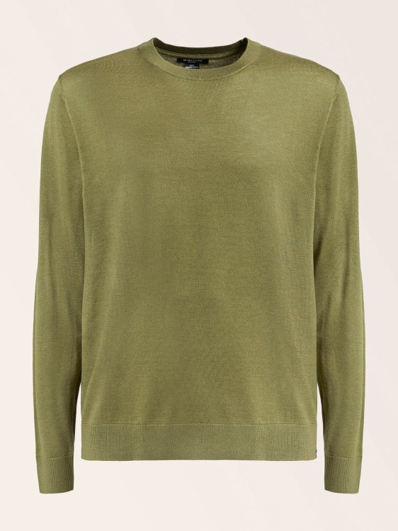 Marciano вълнен пуловер с кръгло деколте зелен Guess