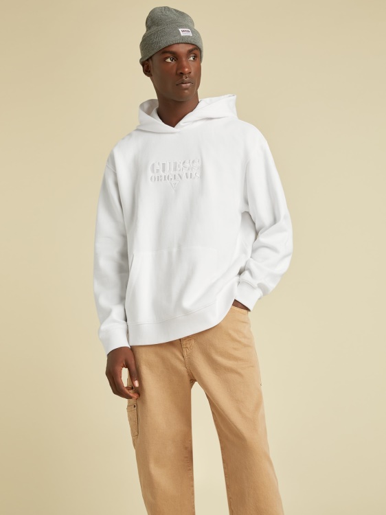 бяла качулка Guess
