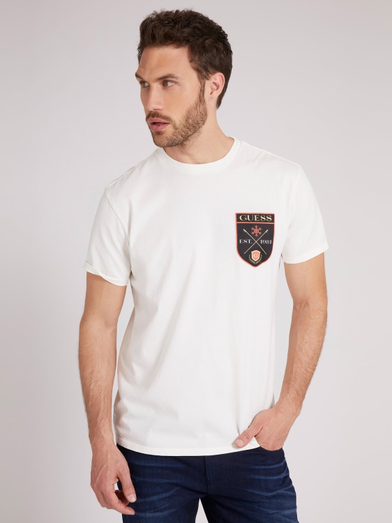 Guess Patch тениска бяла