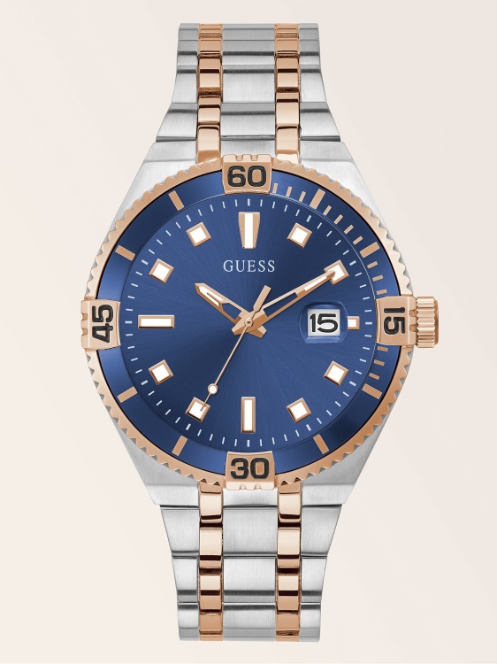 часовник с черен стоманен календар Guess