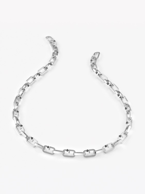 сребърно колие Guess G-stripes