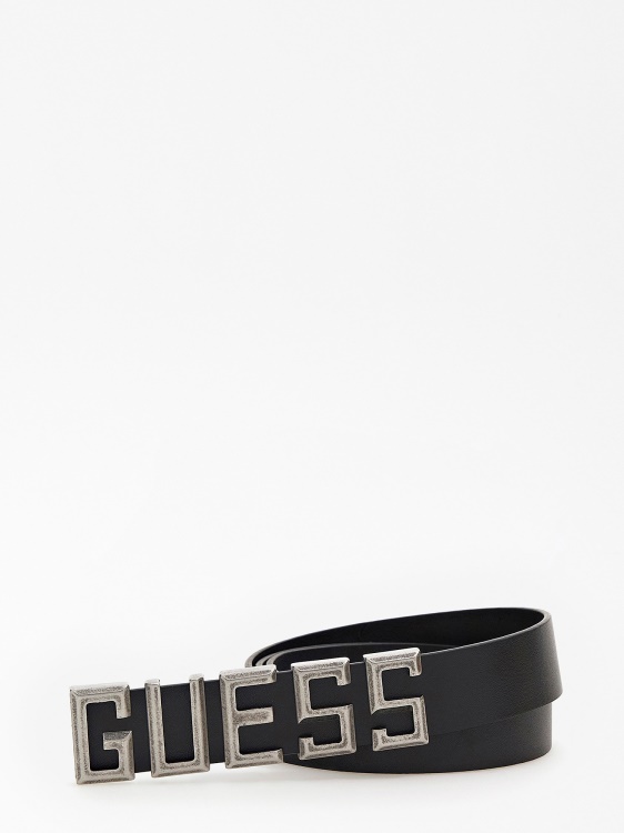 черен колан Guess от истинска кожа нова тенденция