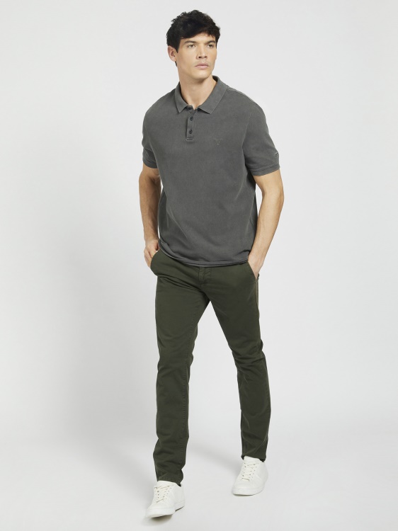 Guess бродерия боядисване на дреха поло черно