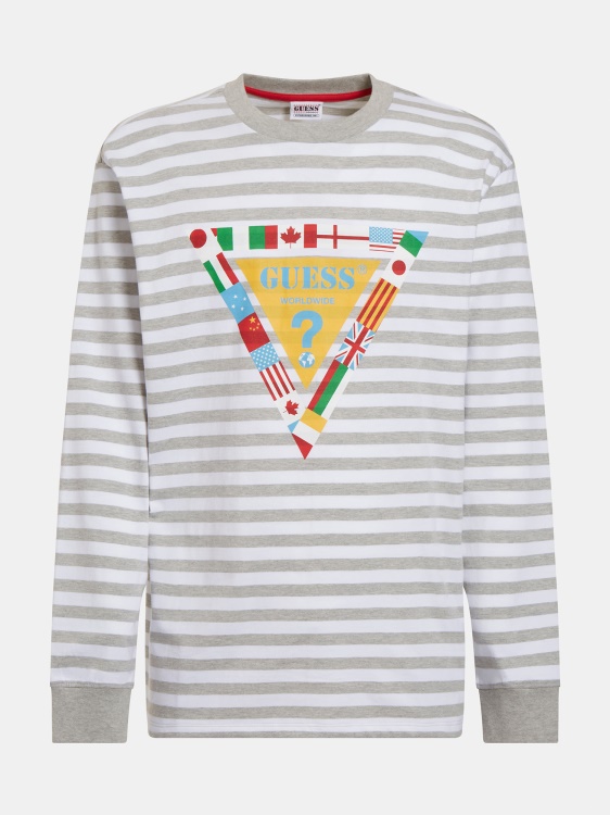флаг лого тениска Guess сива мулти