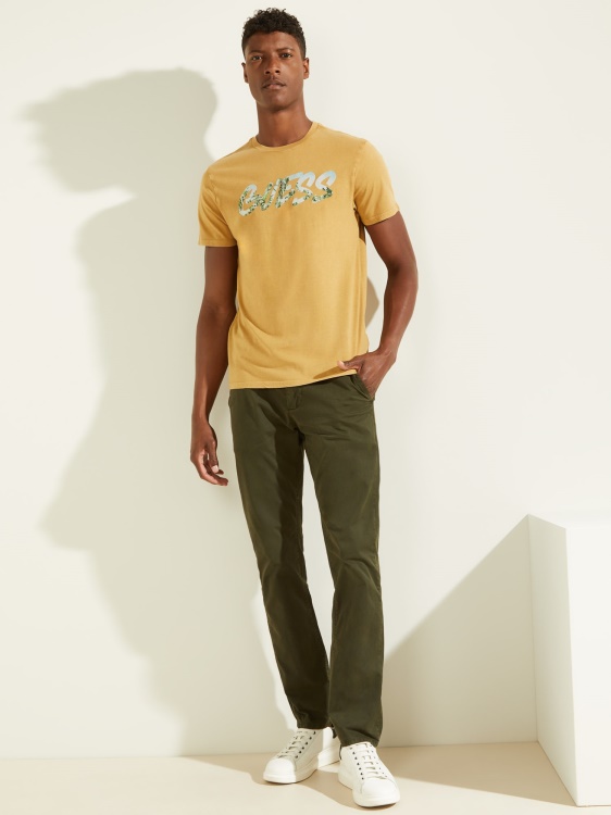 предна тениска с лого на Guess жълта