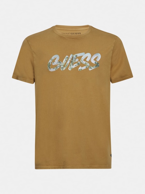 предна тениска с лого на Guess жълта