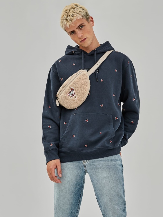 качулка с цял принт Guess Blue Multi