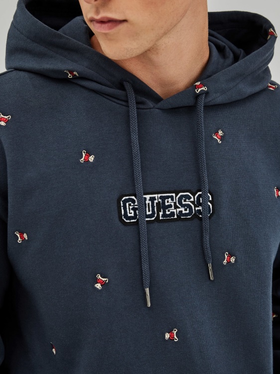 качулка с цял принт Guess Blue Multi