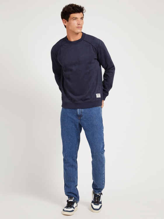 син пуловер с кръгла яка Guess