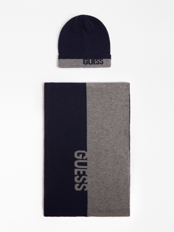 комплект шапка и šal Guess Blue