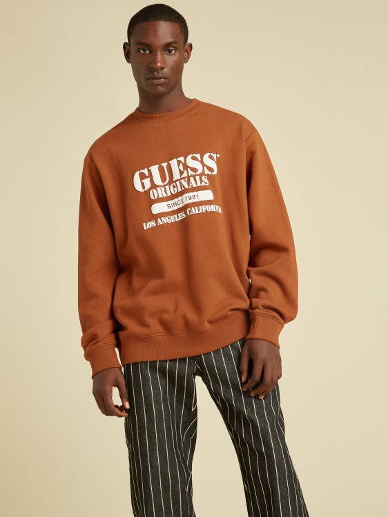 суичър с предно лого Guess червено