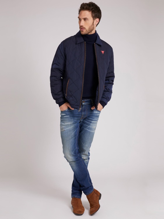 синьо ватирано какво Guess