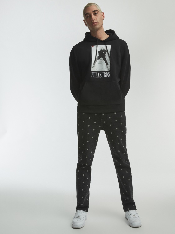 суичър с добавена печат черен Guess