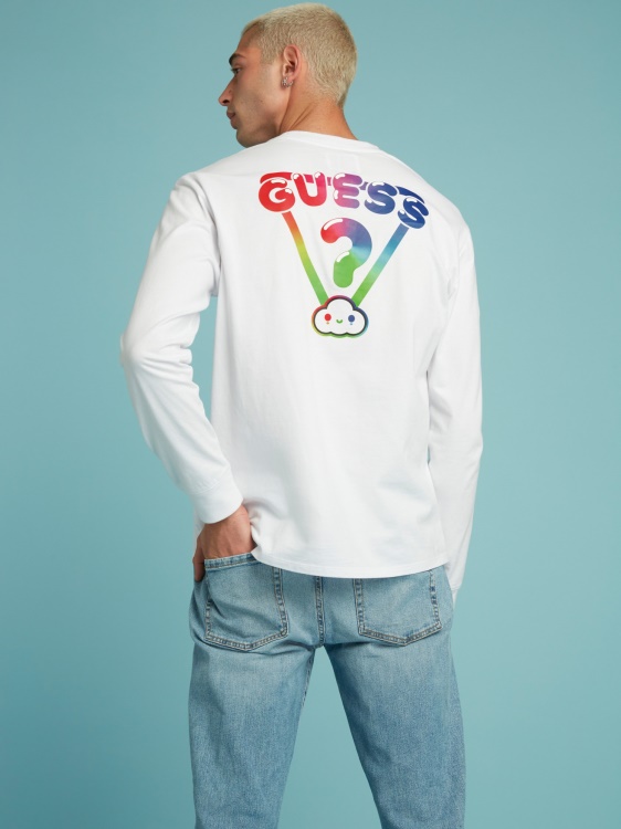 Guess бяла тениска с щампа