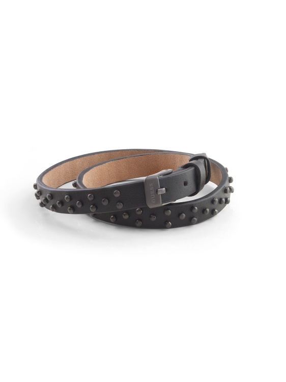 двуредна кожена гривна с шипове Guess Hero
