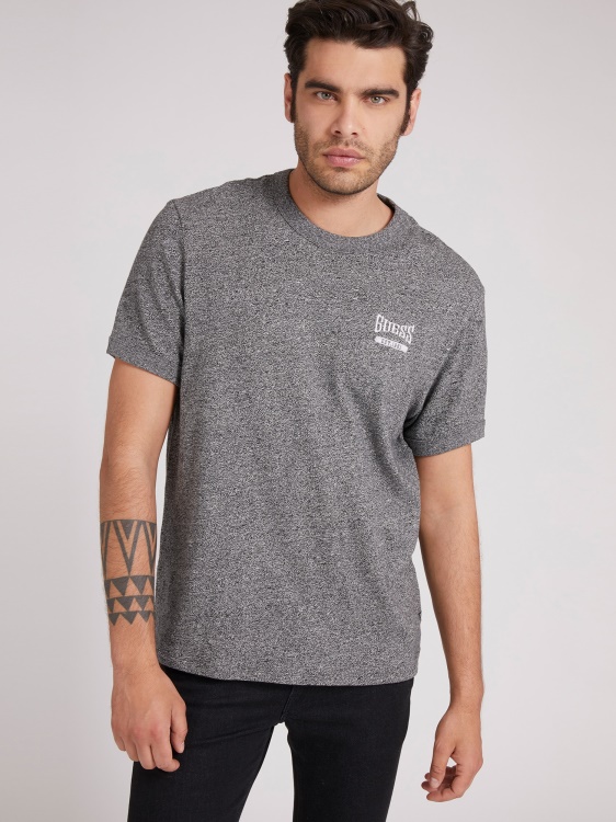 сива тениска с предно лого Guess
