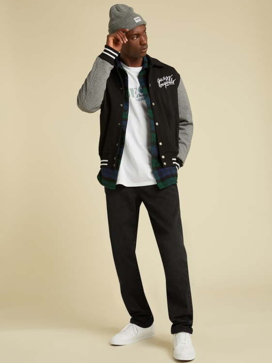 бомбър яке със заден принт Guess Black Multi